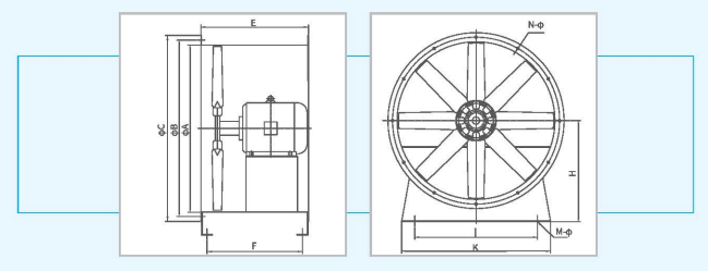 XFT軸流式消防排煙風(fēng)機(jī)尺寸1 XFT軸流式消防排煙風(fēng)機(jī)尺寸1